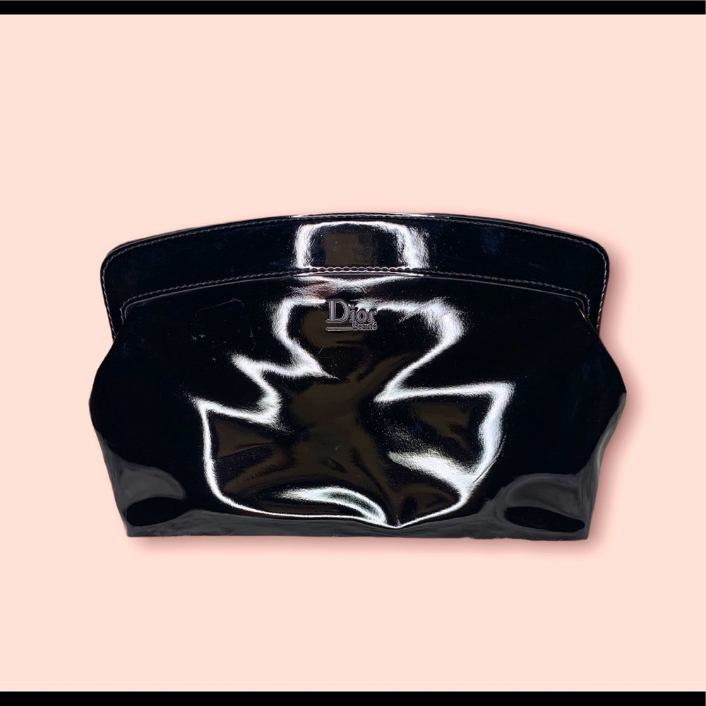 New Christian Dior black cosmetics bag clutch